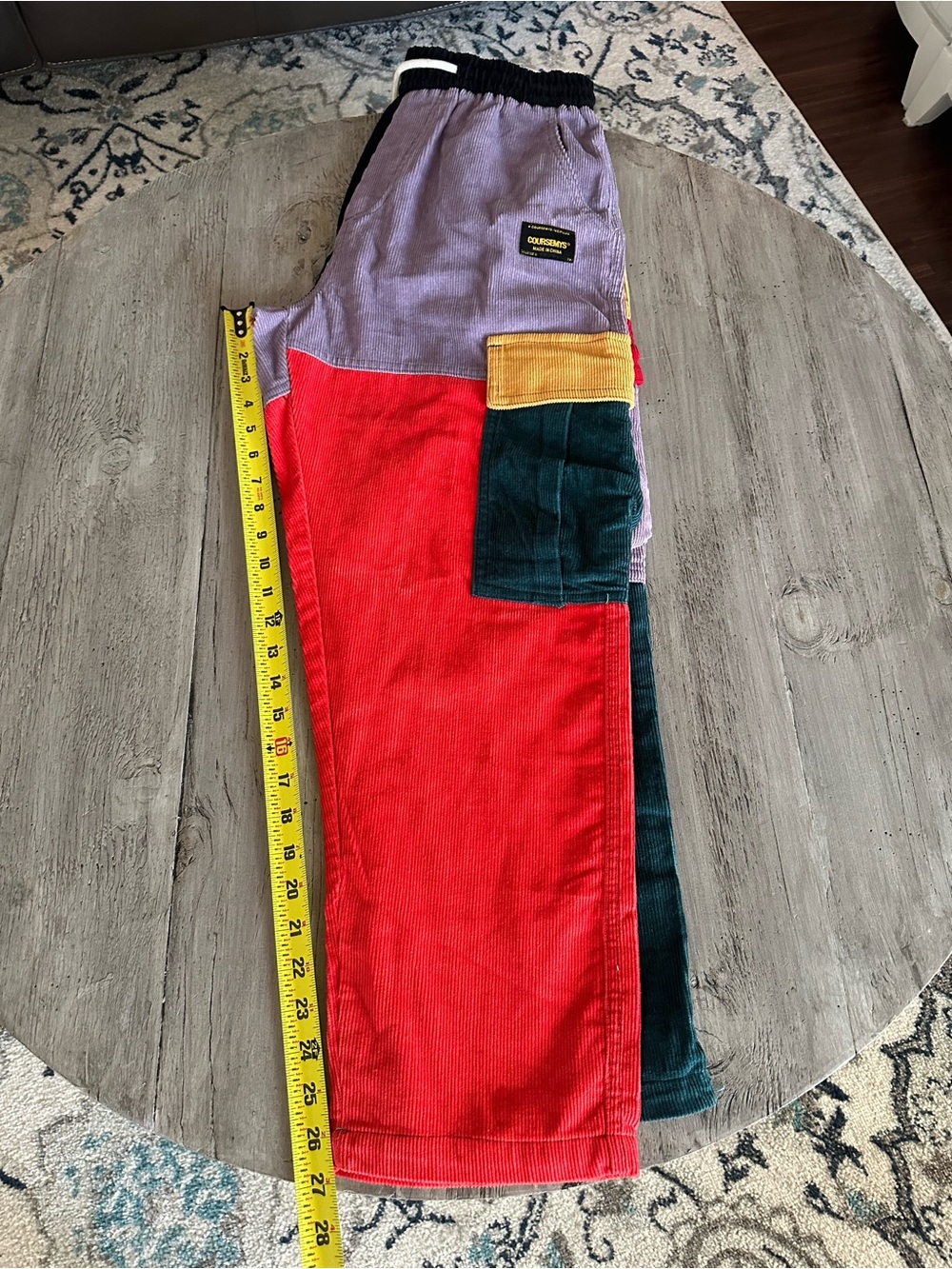 Colorblock Corduroy Cargo Pants - Multicolor - Picture 7 of 10
